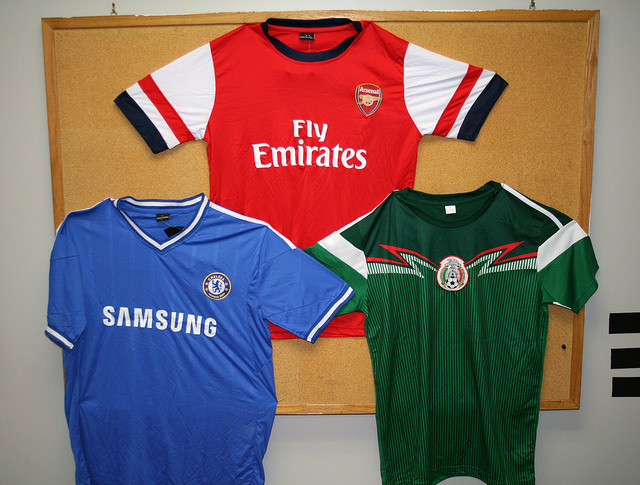 Counterfeit soccer club apparel with an estimated MSRP of $1,016,3990 seized by CBP officers in April 2014
